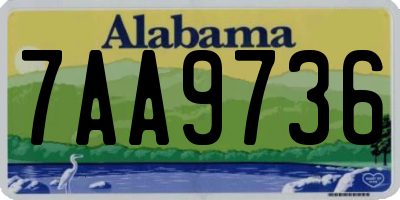 AL license plate 7AA9736