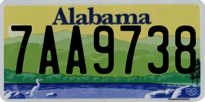 AL license plate 7AA9738