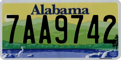 AL license plate 7AA9742