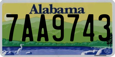 AL license plate 7AA9743