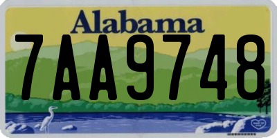 AL license plate 7AA9748