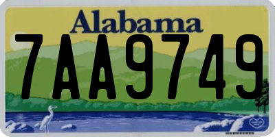 AL license plate 7AA9749