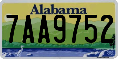 AL license plate 7AA9752