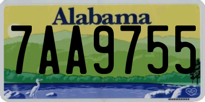 AL license plate 7AA9755
