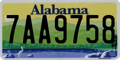 AL license plate 7AA9758