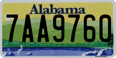 AL license plate 7AA9760