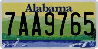 AL license plate 7AA9765