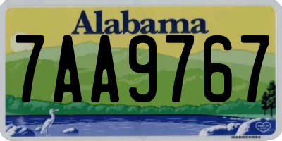 AL license plate 7AA9767