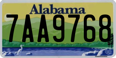 AL license plate 7AA9768