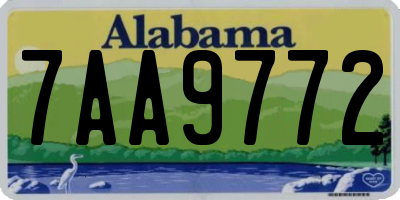 AL license plate 7AA9772