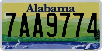 AL license plate 7AA9774