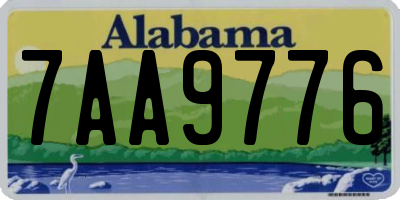 AL license plate 7AA9776