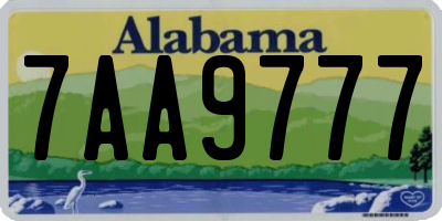 AL license plate 7AA9777