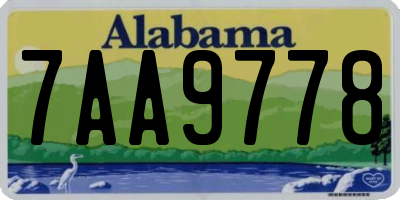 AL license plate 7AA9778
