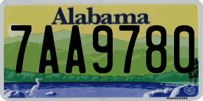 AL license plate 7AA9780
