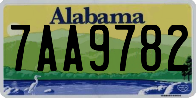 AL license plate 7AA9782