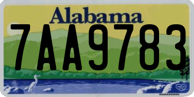 AL license plate 7AA9783