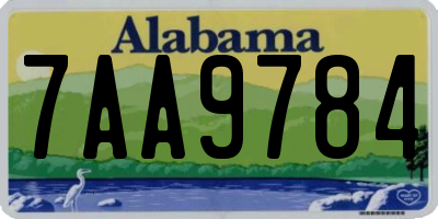 AL license plate 7AA9784