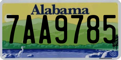 AL license plate 7AA9785