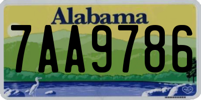 AL license plate 7AA9786