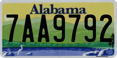 AL license plate 7AA9792