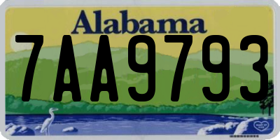 AL license plate 7AA9793