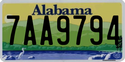 AL license plate 7AA9794