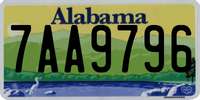 AL license plate 7AA9796