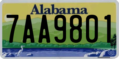 AL license plate 7AA9801
