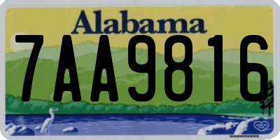 AL license plate 7AA9816
