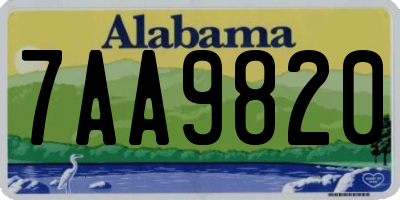 AL license plate 7AA9820
