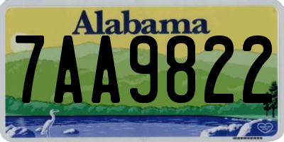 AL license plate 7AA9822