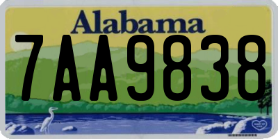 AL license plate 7AA9838