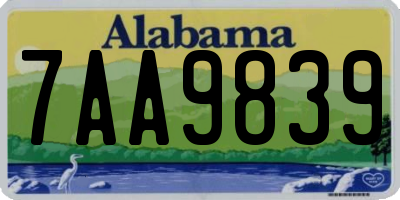 AL license plate 7AA9839