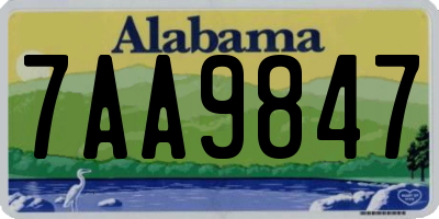 AL license plate 7AA9847
