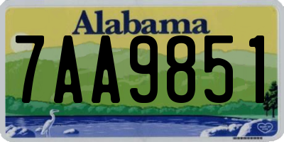 AL license plate 7AA9851
