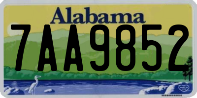 AL license plate 7AA9852