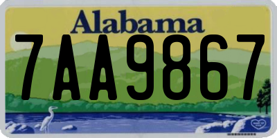 AL license plate 7AA9867