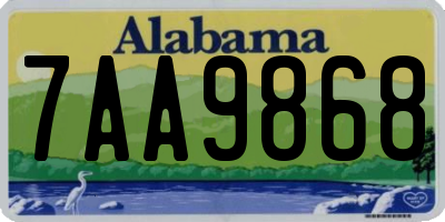 AL license plate 7AA9868