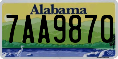 AL license plate 7AA9870