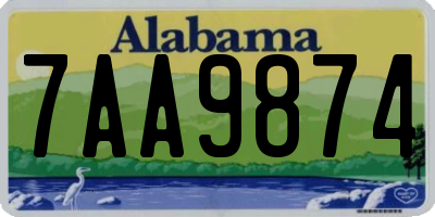 AL license plate 7AA9874