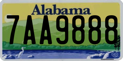 AL license plate 7AA9888