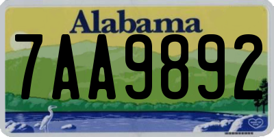 AL license plate 7AA9892