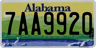 AL license plate 7AA9920