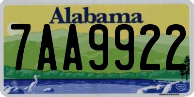 AL license plate 7AA9922