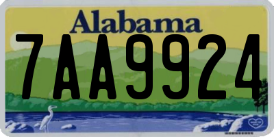 AL license plate 7AA9924