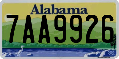 AL license plate 7AA9926