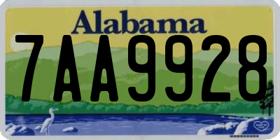 AL license plate 7AA9928