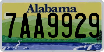 AL license plate 7AA9929