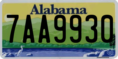AL license plate 7AA9930